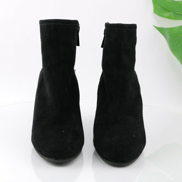 Vince Camuto Womens Zandra Boot Size 8 Black Suede Bootie Wedge Heel Elegant - Picture 3 of 12